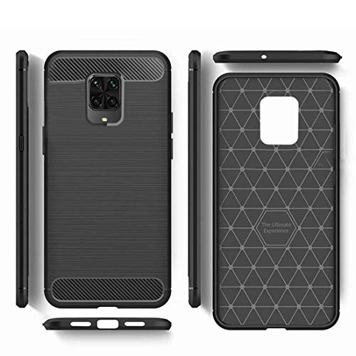 Image of NISHTECH Carbon Fiber Hybrid Armor Drop Tested Shock Proof TPU Back case Cover for redmi Note 9 pro /pro max /Poco m2 pro - Red (HJGSD12415)