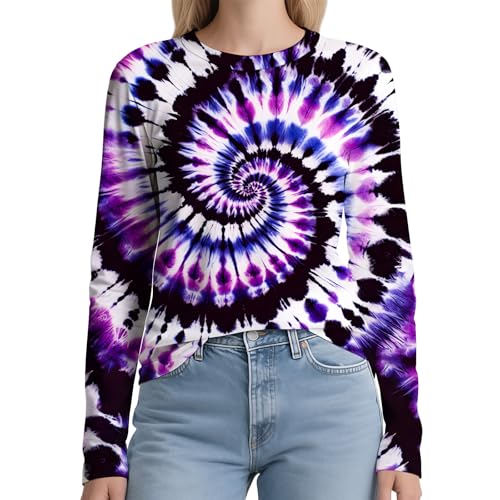 Unisex Tie Dye Long Sleeve Shirts Sun Protection UPF 50+ UV Adult Rash Guard Shirt for Women and Men3