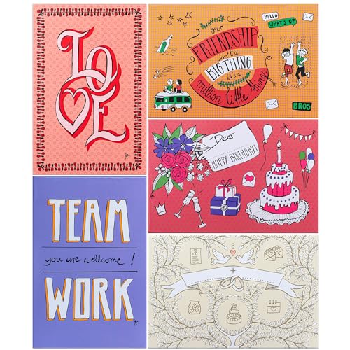 FALKEN Original 5er Pack StoryBoxen sortiert. 120 mm hoch DIN A4+ Made in Germany. Geschenkbox mit Deckel. Ideal für Erinnerungen, Fotos, Sammlungen, Bilder, Basteleien Aufbewahrungsbox Schachtel