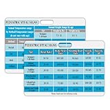 Besttile 3 PCS Pediatric Vital Signs Badge Cards, Compact 2.2x3.8 Inch, Professional Medical Tool