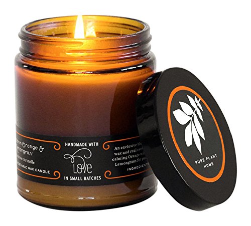 Apothecary Amber Jar Scented Candles (Mandarin, Orange & Lemongrass) #TOP3