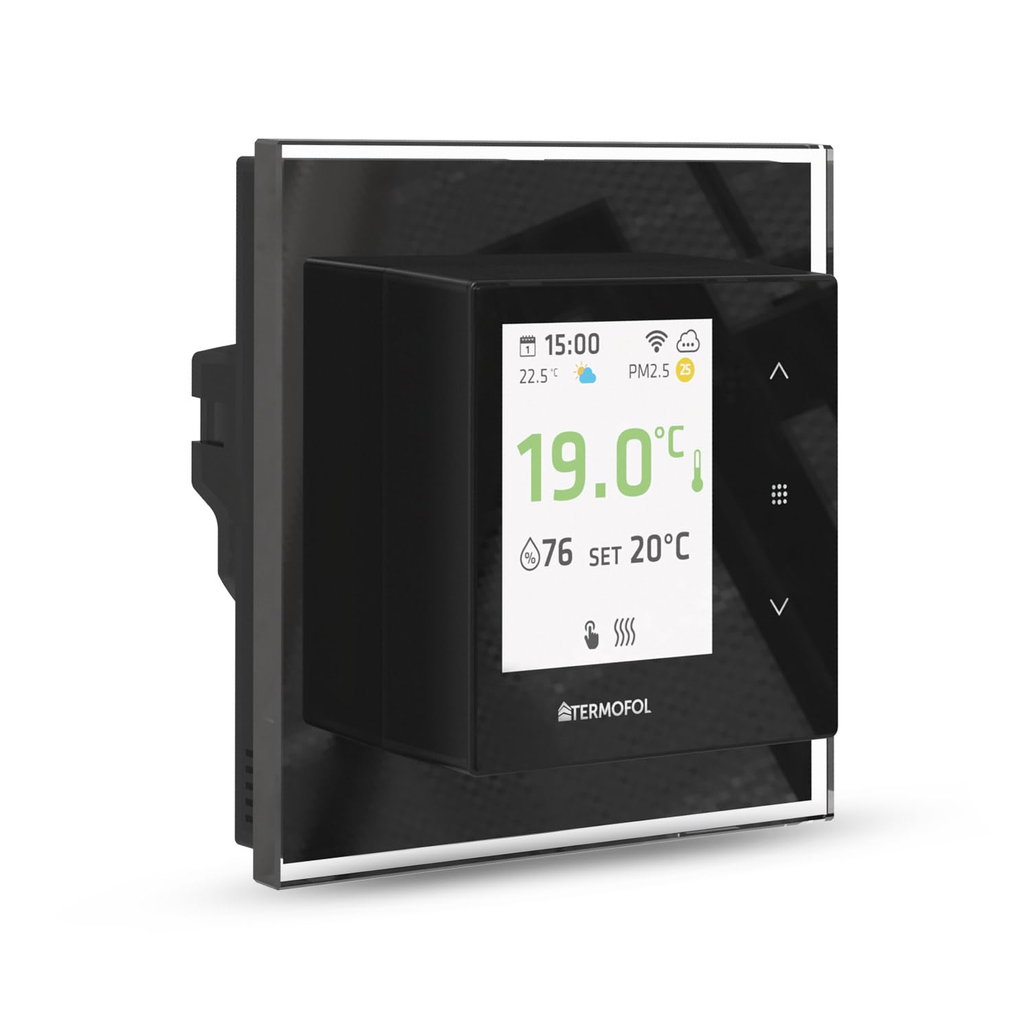 Termofol Elektryczne ogrzewanie podłogowe folia grzewcza 230 V – z termostatem H7 WIFi Black – moc 220 W/m2 – powierzchnia 3 m² – ogrzewanie podłogowe, kompletny zestaw do podłóg