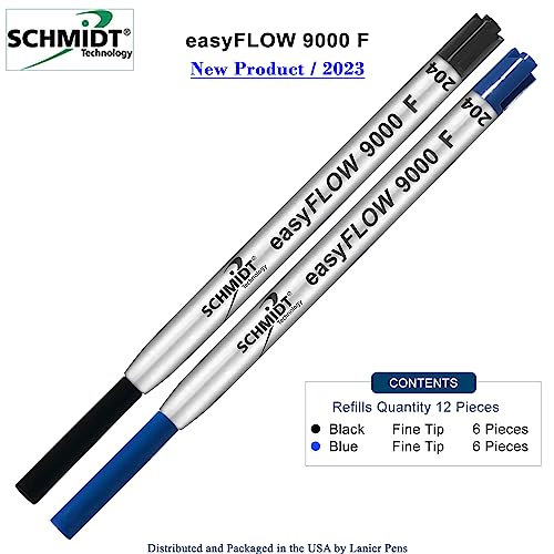 Lanier Pens EX1-23SCEASYFLOW9000BK6BLU6FINE-IMPNT-CA Imprinted Schmidt Easyflow9000 Ballpoint Refill- Fine Tip 0.8Mm thumb #3