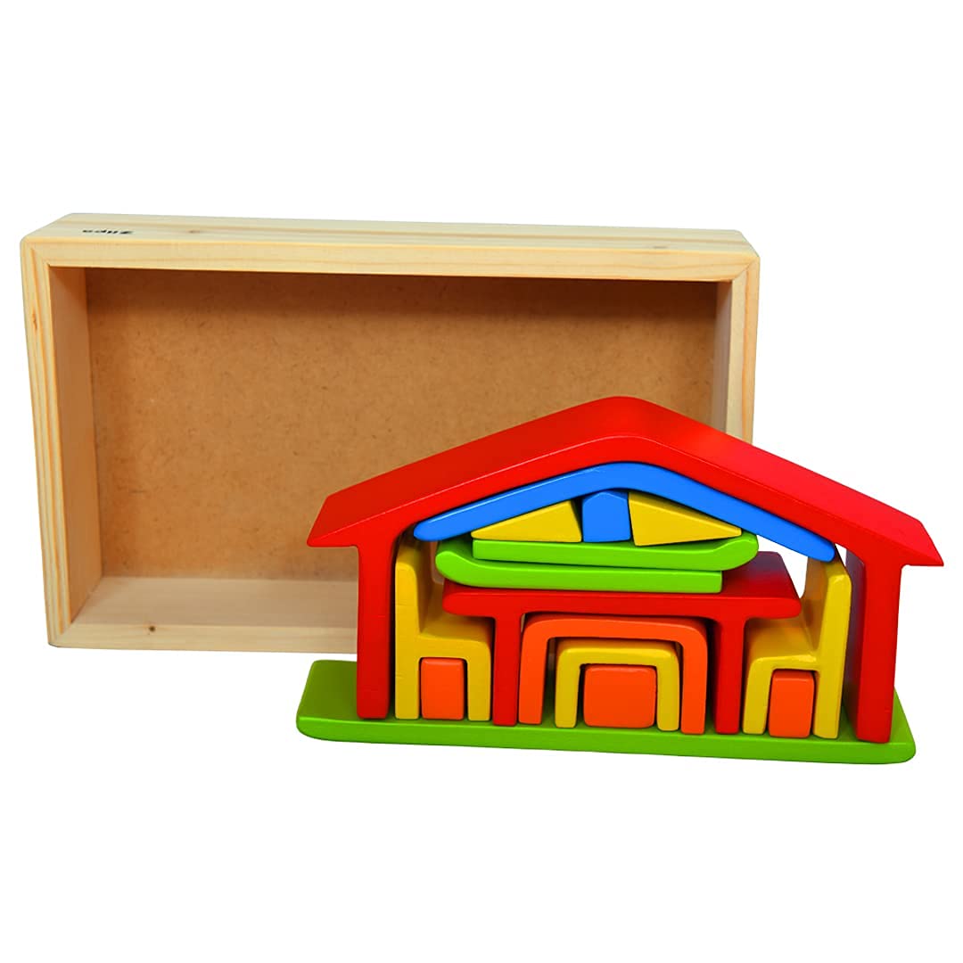 Collection Homo nest- Rainbow for Kids, 2 Years and Above, Non-Toxic Color, Multi-Function Open- Ended Wooden Toy for Puzzle and Color Sorting, Children Wooden homo-nest Toy for Girls and Boys.