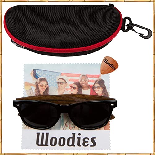 WOODIES Walnut Wood Sunglasses Dark Polarized Lenses with 100% UVA/UVB Ray Protection