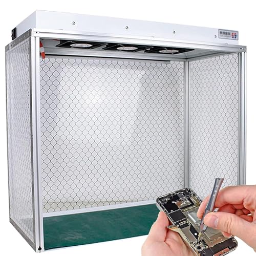 Campana de flujo laminar vertical, estación de trabajo limpia, 3 ventiladores, gabinete de flujo de aire para un entorno libre de polvo, ideal para reparación de pantallas LCD de teléfonos celulares e