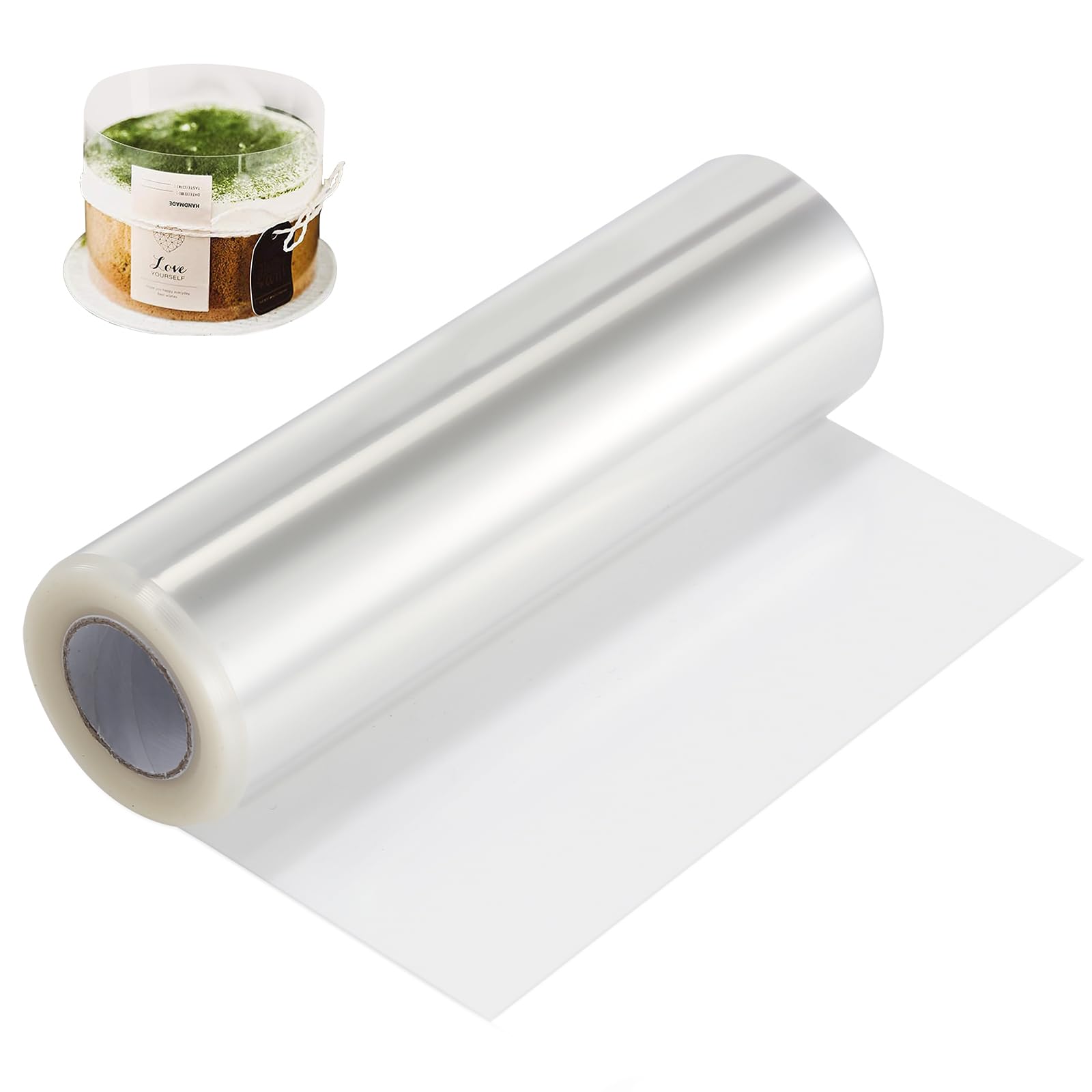 DOCMON Cake Collar, 6 Inch Acetate Sheets for Baking, Thick Baking Acetate Sheets Transparent Acetate Cake Collars Roll for Cake Chocolate Dessert