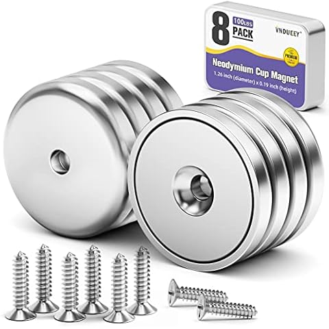 VNDUEEY 8-Pack Neodymium Magnets Cover