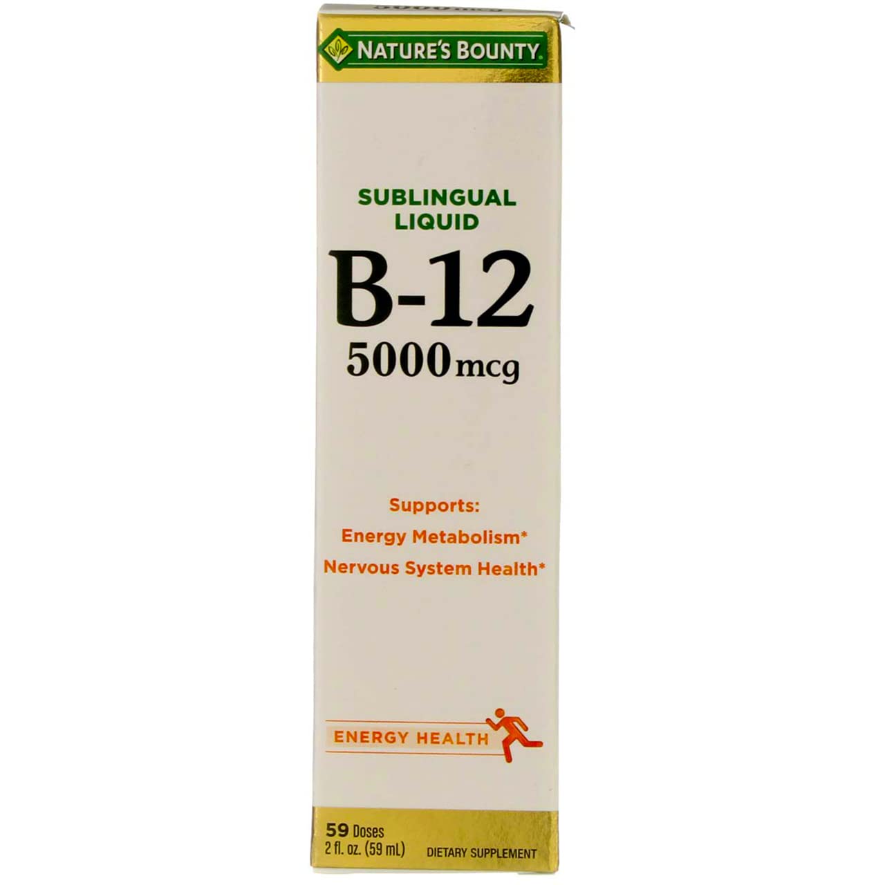 Nature's Bounty B-12 5000 mcg Sublingual Liquid Energy Health 2 oz (Pack of 2)