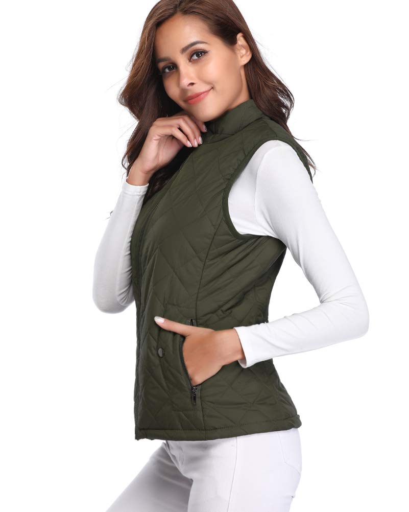 fuinloth Gilet Donna Smanicato Invernale Panciotto Dritto Collarei Giacche Ultraleggeri Senza Maniche Giacca con Tasca con Cerniera