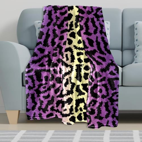 Couverture polaire léopard en microfibre douce pour canapé 150x130cm