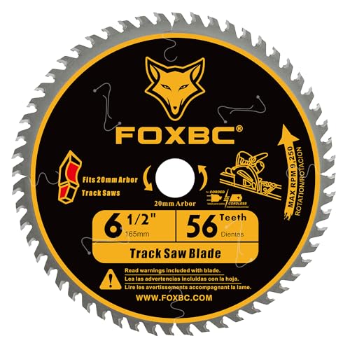FOXBC 6-1/2 Inch Track Saw Blade 20mm Arbor 56T for Makita Plunge Saw Blade