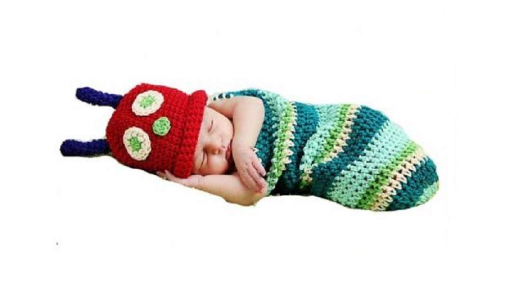 MatissaCaterpillar Baby Photography Prop Newborn Baby Girl Boy Crochet Knit Costume Photo Photography Prop Hats Outfits