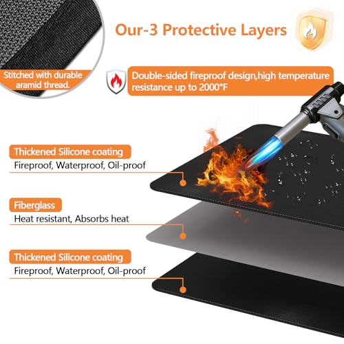 MAXTBEE 76x48in Under Grill Mats for Outdoor Grill,Waterproof,Oilproof and Fireproof Fire Pit Mat,BBQ Matt for Under Grill,Indoor Fireplace Mat?BBQ Protector for Decks and Patios