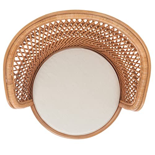 Sillón giratorio rattan natural blanco cómodo miniatura 6