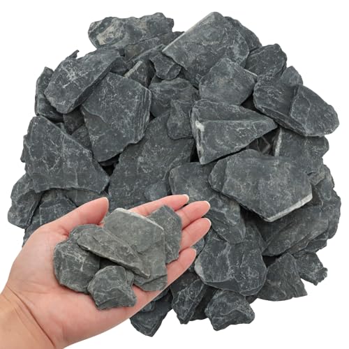 Image of VOKOY 2.5lb Natural Slate Stone, Aquarium Rocks Decoration Aquascaping Stone Landscaping Model for Fish Tank Decor Terrariums Paludariums Reptile Enclosures Gardens, 1-2 inches