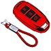 kaser Funda de Silicona para Llave Hyundai Keyless – Cover Mando Distancia Carcasa de TPU Cromo Suave para Hyundai Kona i10 i20 i30 ioniq Tucson Santa Fe Protección con Llaveros (Rojo)