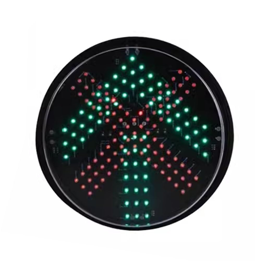 YushenFu 12Inch LED Traffic Signal Light With Red X/Green Arrow, Horizontal/Vertical Install, Outdoor Traffic Indicators Lights For Lane, Toll Station, Only Wick(Color:12-24V)