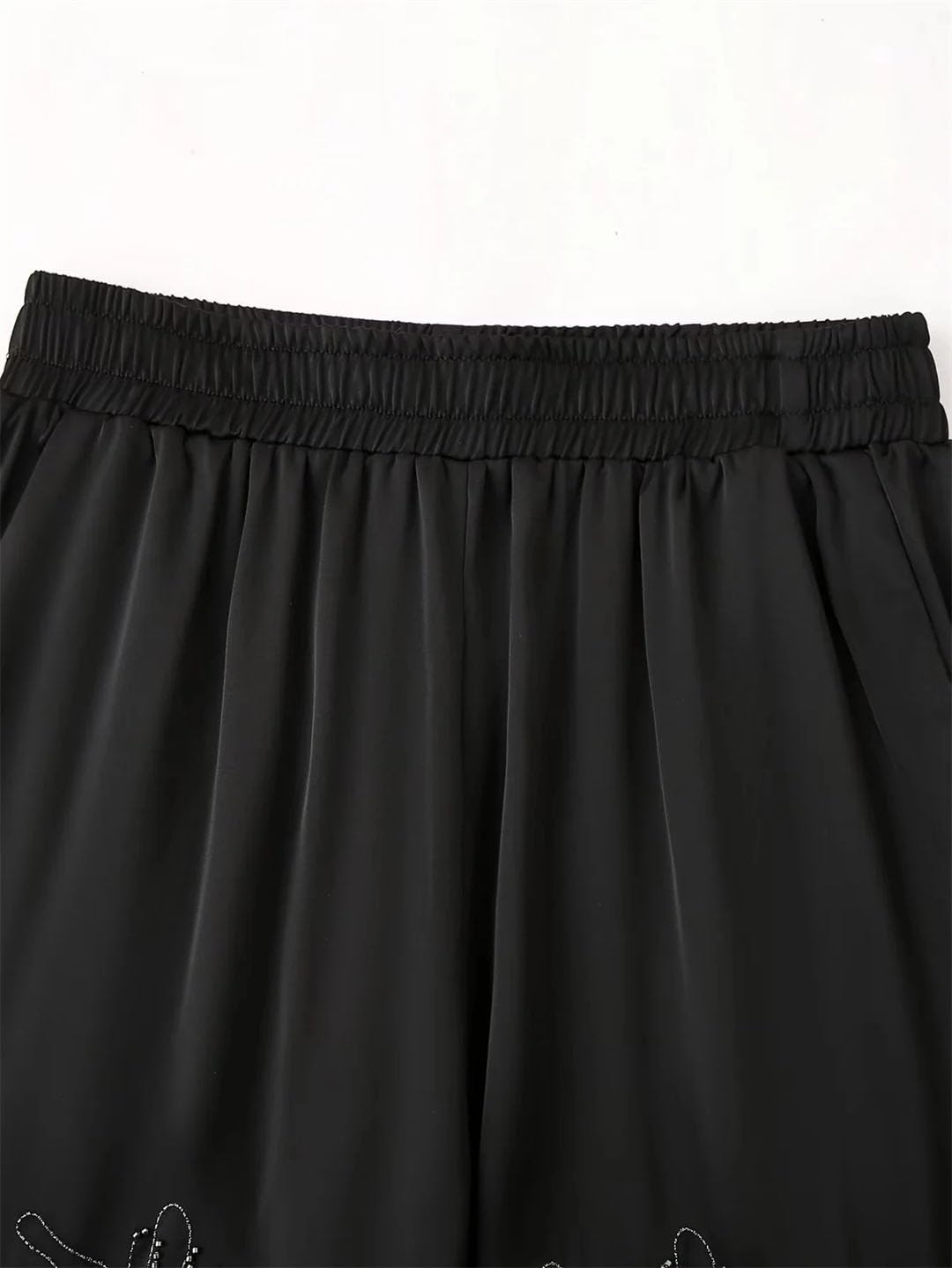 Ensemble de pantalons longs brodés pour femmes, ensemble chemise à manches longues à simple boutonnage, Only-shirt, S