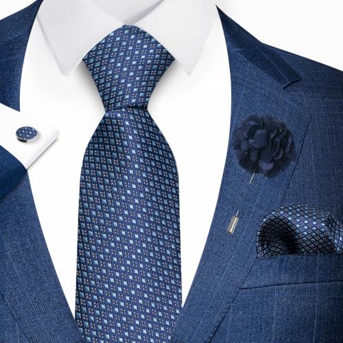 Image of joy alice 70 Colors Ties Set Men Mixed Color Necktie Handkerchief Cufflinks Brooch 3.15 Formal