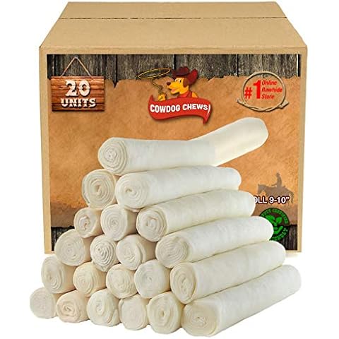 Cowdog Chews Retriever Roll 9-10 inch All Natural Rawhide (20 Pack) Cover