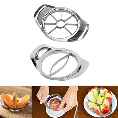 2x Fruta De Maçã Inoxidável Maçã Fácil Corte Slicer Cortador