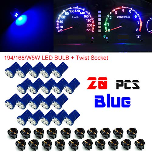 PA LED 20PCS T10 168 194 luz azul para tablero miniatura 2