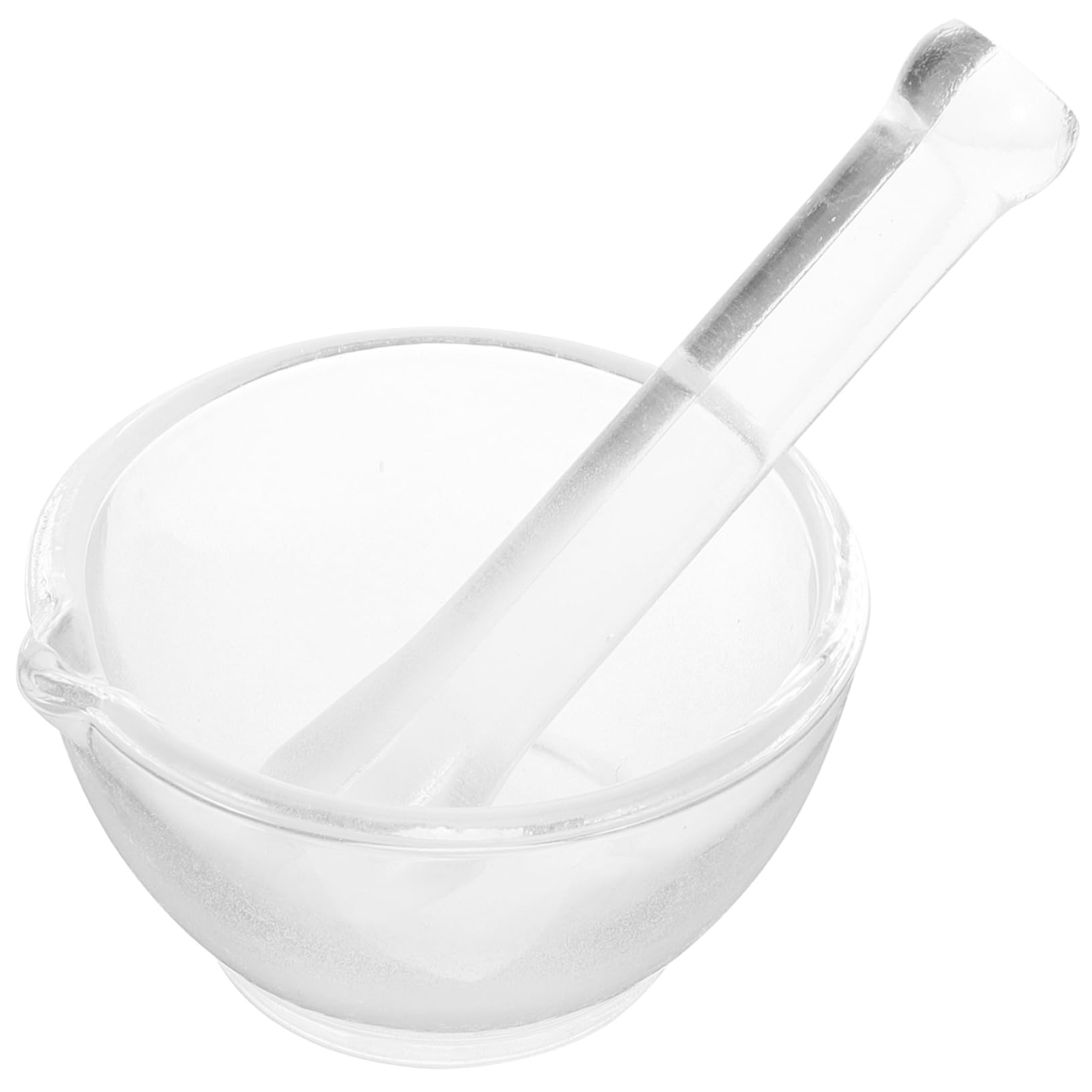 Mortero Vidrio para Moler Medicamentos Mano Ergonómica, Recipiente Laboratorio y Farmacia, Tazón para Molienda Segura y Duradera