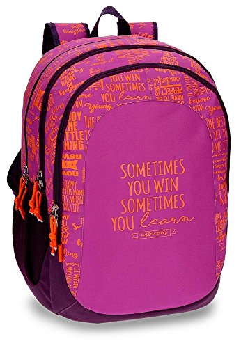 Mochila escolar Movom Smile Violeta doble compartimento adaptable a carro