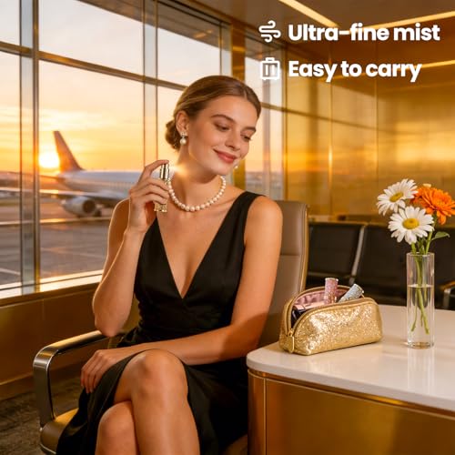 Travel Perfume Bottle Refillable 3PCS, Leak-Proof TSA Perfume Travel Bottle, Luxury Refillable Perfume Atomizer Portable Perfume Sprayer for Women & Men - Image 3