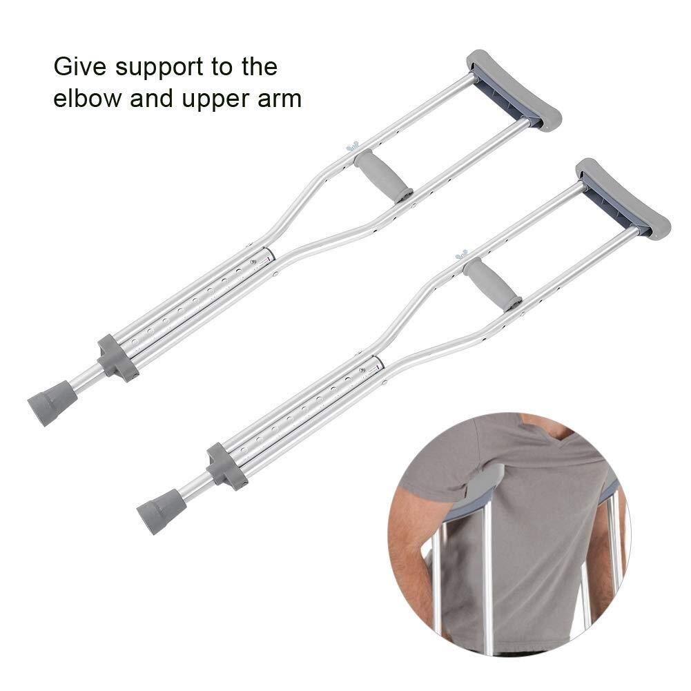 Stampella per Camminata Lunga Adulta, stampelle a Pressione in Lega in Lega di Alluminio Resistente a 102 cm con Cuscinetti Morbidi a Piedi con Impugnatura a Mano Regolabile Riduce Le stampelle di