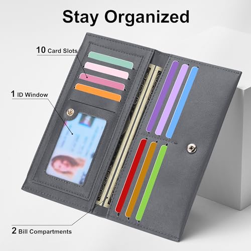 Image of Tipmile Slim Wallet for Women, RFID Blocking Credit Card Holder