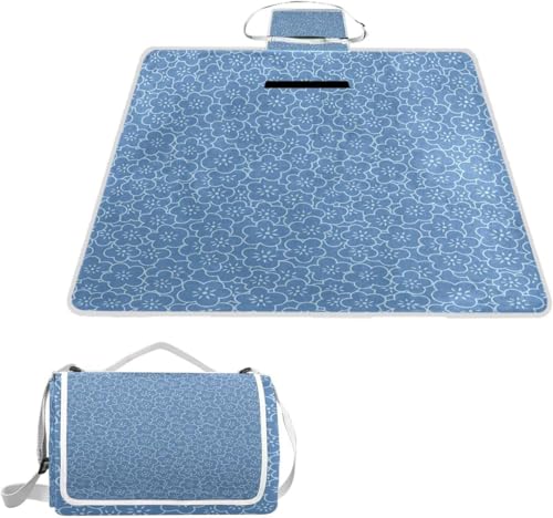 レジャーシート レジャーマット 厚手 アルミ 折り畳み 防水 コンパクト 大判 桜 さくら 和風 日本 藍色 花見 キャンプ 軽量 ピクニックマット 断熱 おしゃれ 人気 遠足シート 2-6人用 145*150cm