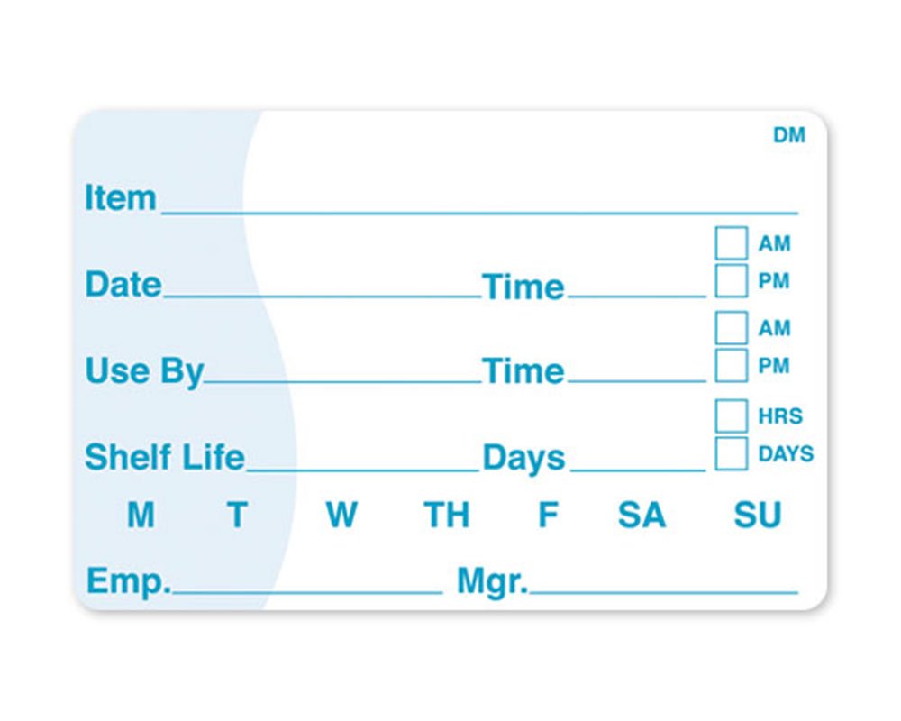 Daymark Square 51Mm X 76Mm Dissolvable Item/Date/Use By Labels For Storing Food. Catering Labels, 250 Per Roll, Leaves No Sticky Residue