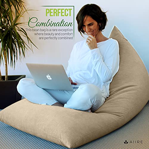 Aiire XXL Sitzsack Erwachsene Bezug - Riesen Sitzsäcke Flauschig ohne Füllung - Modern Bodenkissen Grob, Bodenstuhl Boho… – Bild 4