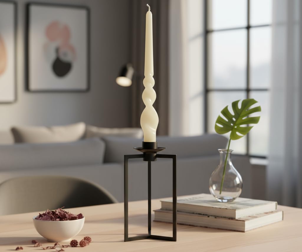 Cereria Di Giorgio – 2 Candele Voluta Laccate Rosse, Diametro 2,2 Cm, Altezza 40 Cm, Durata 14 Ore