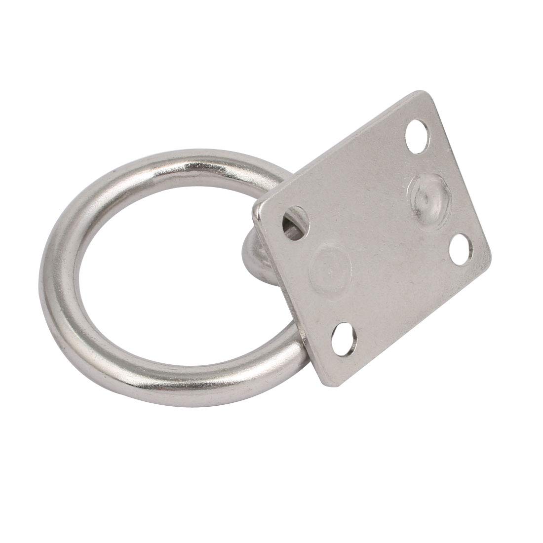 Aexit 2pcs 304 Home Hardware Stainless Steel 8mm Thickness Square Sail Shade Pad Eye Plate w Ring Model:37as427qo723
