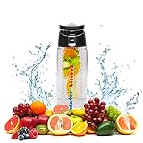 Half Price Sale (See Coupon) Fruit Infuser Bottle Flip Top Tritan No BPA Leak Proof with Handle
