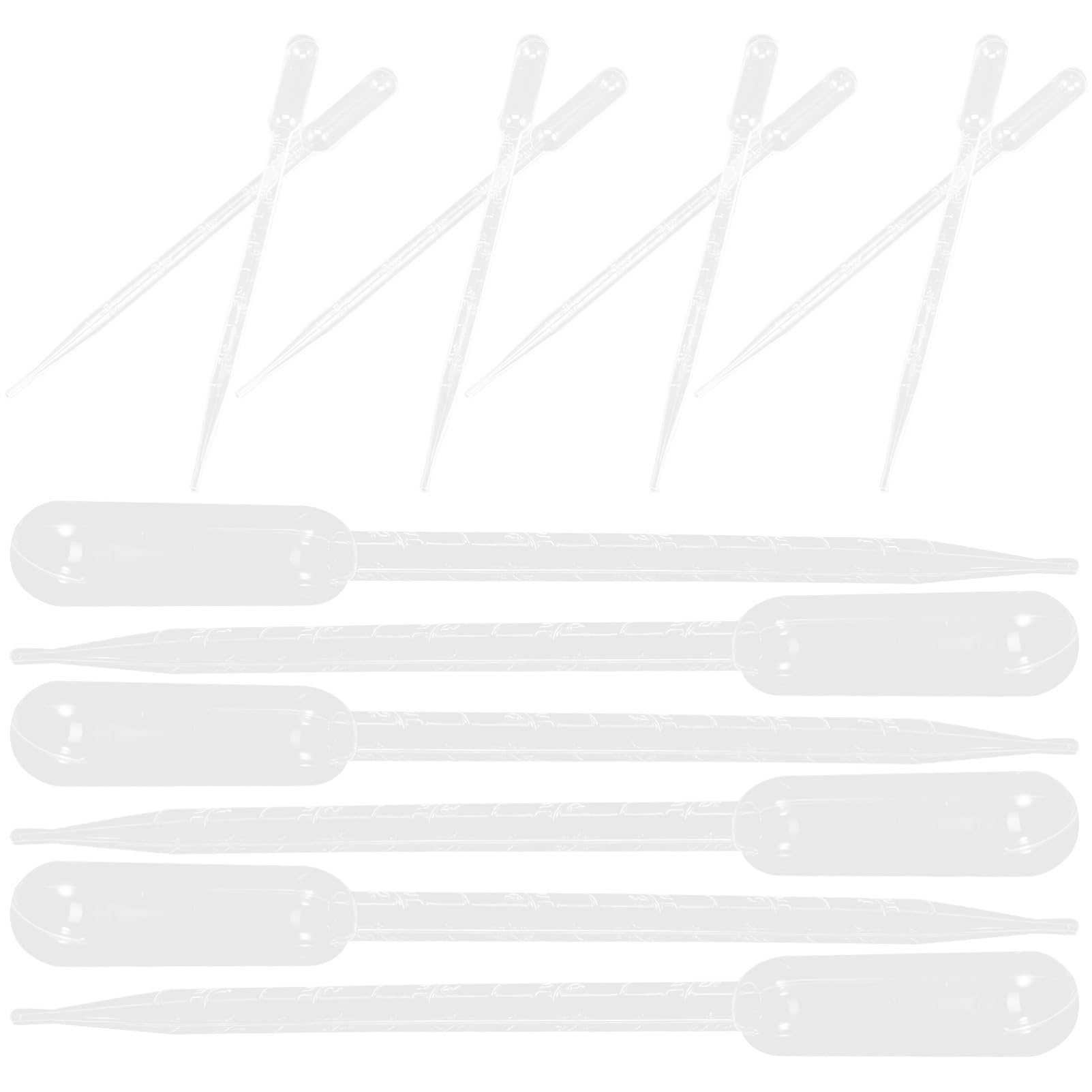 MUCKLILY 5ml Plastic Dropper Pipettes Scale 100pcs Disposable Accurate Liquid Measurement for Home and School