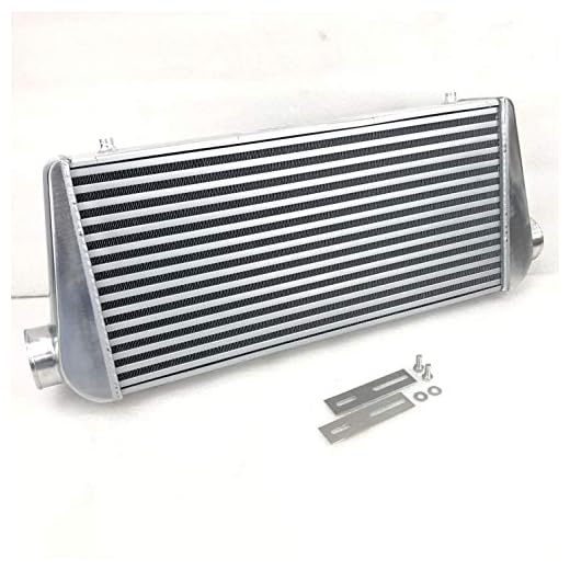 Emusa 3" Front Mount Aluminum Intercooler Universal FMIC 31"x12"x4", Tube and Fin Cooler, Same Side Intercooler w/Mounting Kit