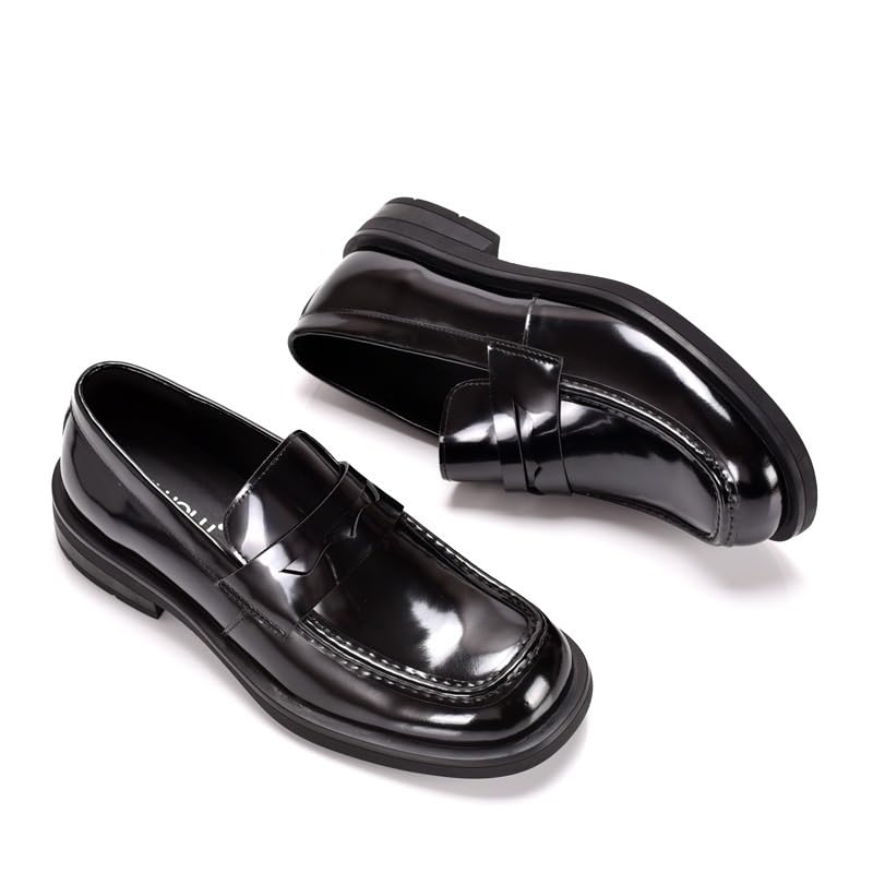 Leather Casual Sneakers for Mens Formal Slip On Penny Loafer Shoes Summer Breathable Driving Shoes4