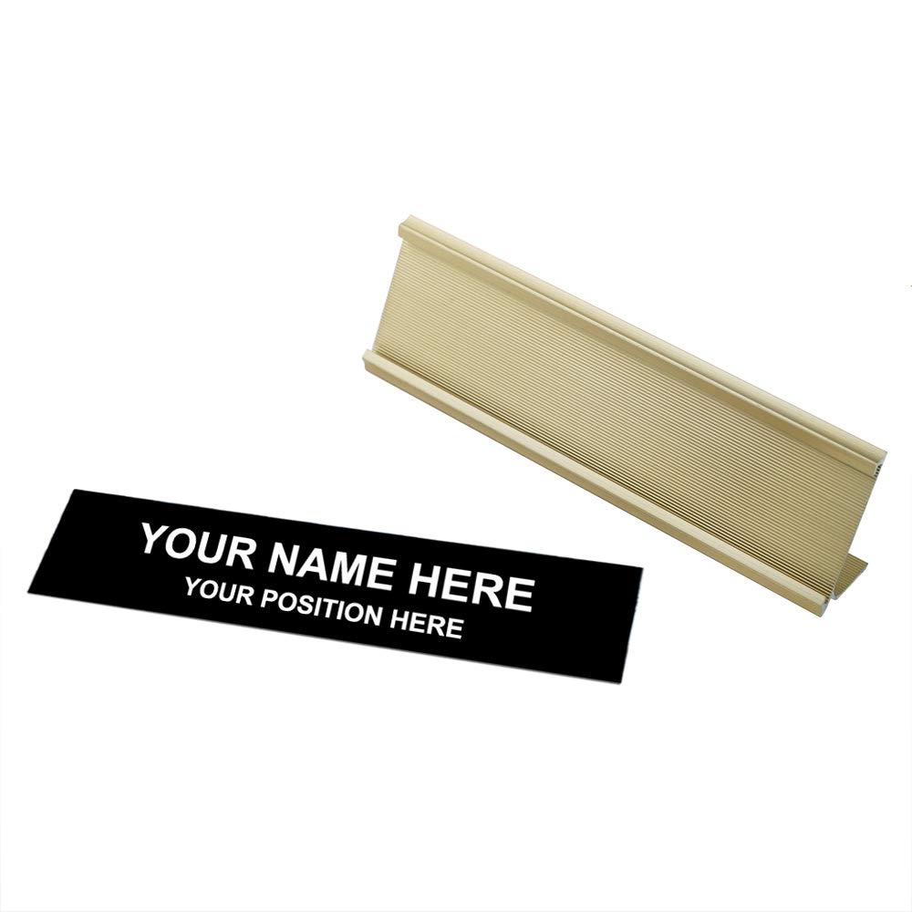 Aspire Personalized Office Name Plate Holder With Desk Holder Desk Name Sign- Black