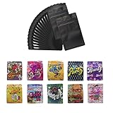 100 Bags, 1 Special Cartoon Pattern, Resealable Candy Bags, Gummies Bags, 5 x 4 Inch Storage Baggies, Treat Bags, Cookie Bag (black)