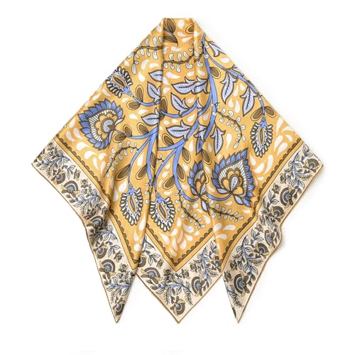 100% Mulberry Silk Scarf 43" Large Square Scarf Large Shawl - Women's Silk Oversized Headband - With Gift Packed2