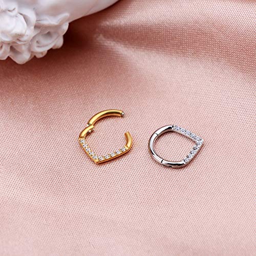 CM Crareesi Mania Teardrop Daith Earrings Hoop Hinged Clicker Rings 16G Helix Cartilage Earrings Hoop 316L Stainless Steel CZ Helix Tragus Daith Septum Clicker Jewelry2