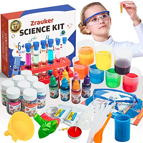 Zrauker Science Kit with 84 Science Lab Experiments, DIY STEM Educational Toys, Science Magic Kit Great STEM Learning Science Kit