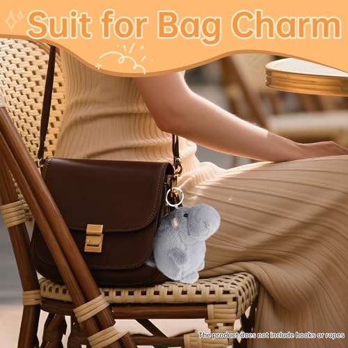 Image of Hippo Stuffed Animal, Small Hippo Stuffed Animal Plush Toys for Kids Girls Girlfriend, Mini Soft Pocket Hippopotamus Bag Charms Juguetes De Peluche Gifts for Birthday Valentines Christmas Decor Gray