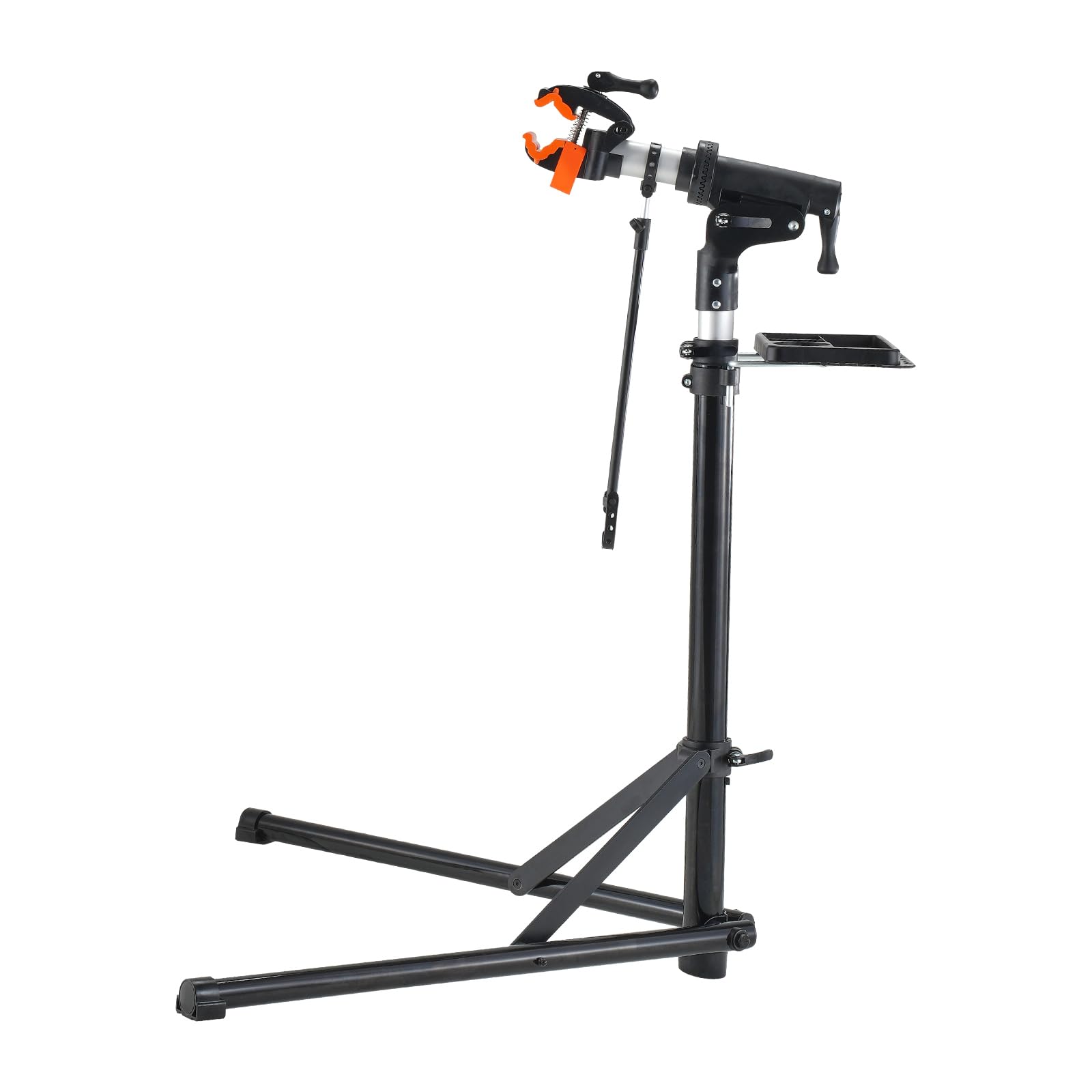 Happybuy Bike Repair Stand, 66 lbs Heavy-Duty Aluminum Bicycle Repair Stand, Adjustable Height with Magnetic Tool Tray, Telescopic Arm, Foldable for Home and Shops