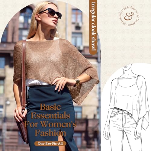 Image of Women Sheer Poncho Shrug Summer Sheer Blouse Top Lightweight Poncho Bolero for Evening Dress
