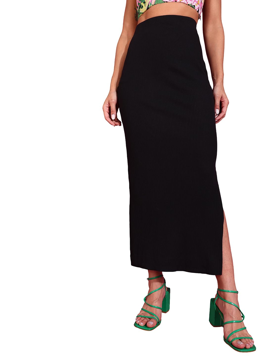 fraulein Women’s Solid High-Waist Straight Maxi Skirt – Slim Fit, Elegant & Versatile-picture-18
